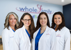 Whole Family Pediatrics Providers Dr. Bowers, Tiffany Poisson PA-C, Dr. Mesa, Dr. DeJesus.